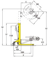Wózek do beczek metalowych i plastikowych YTD-35, 350kg

