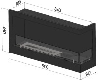 Biokominek narożny Simple Fire CORNER 900R prawy
