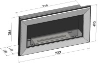 Biokominek wiszący Simple Fire FRAME 900 czarny 900x490 mm
