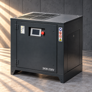 Kompresor śrubowy energooszczędny 3 kW – 230 V, 10 bar, automatyczny start