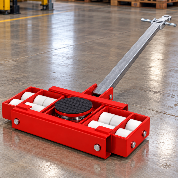 Platforma transportowa do maszyn 12 ton – obrotowa 360°, 12 rolek poliuretanowych, z uchwytem X12
