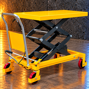 Stół podnośny nożycowy 150 kg – mobilny, wysokość podnoszenia 1300 mm PTS150