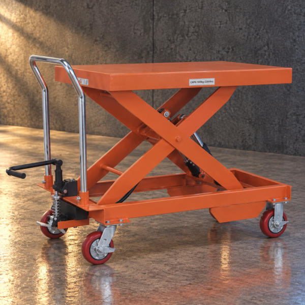 Stół podnośny nożycowy 2000 kg – mobilny, wysokość 1000 mm PTD2000
