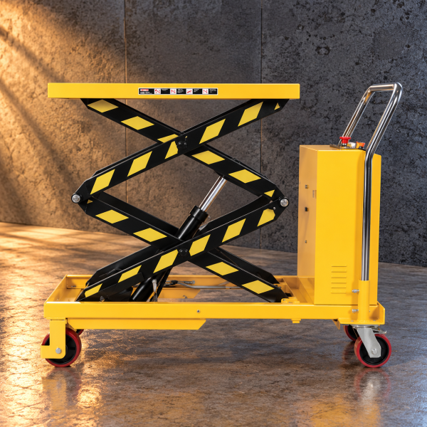 Elektryczny stół podnośny nożycowy 350 kg – akumulatorowy, wysokość 360 - 1500 mm DPS 350
