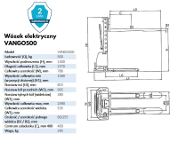 Wózek paletowy elektryczny samozaładowczy VANGO500 0,5T 1,3M 
